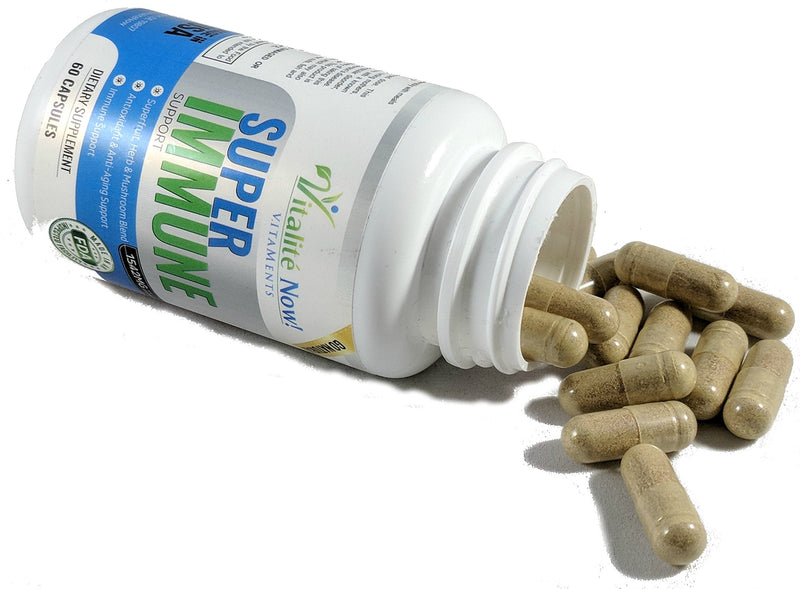 Vitalité Now! Super Wellness Immune Booster & Defense with Quercetin | Immunity Support 25 Vitamins, Herbs, Superfoods, Mushrooms - Vitamins C & E - Selenium - Turmeric - 60 Capsules