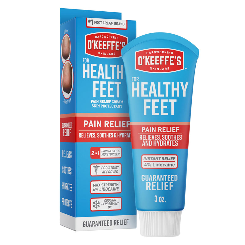 O'Keeffe's for Healthy Feet Pain Relief Skin Protectant Cream; 3 Ounce Tube (Pack of 1); Foot Pain Relief Cream; Cooling Foot Cream - BeesActive Australia
