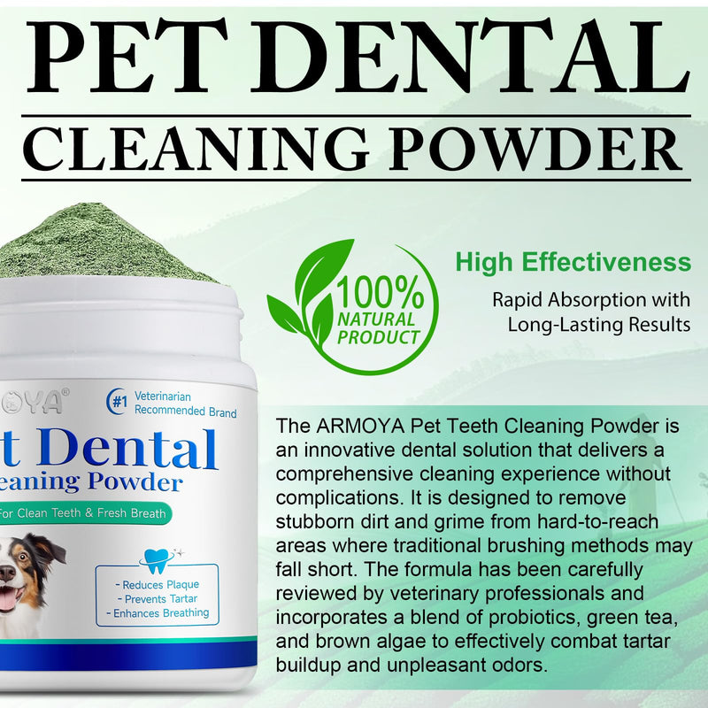 Dog Dental Powder,Pet Dental Powder,Teeth Cleaning Powder for Dogs,Dental Powder for Dogs,Plaque & Bad Breath Off Powder Dog, Dental Care Supplies for Small, Medium, Large Dogs 100g 3.52 Ounce (Pack of 1) - PawsPlanet Australia