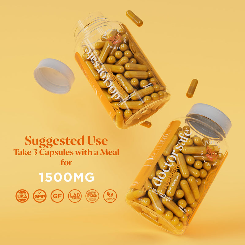 Turmeric Curcumin with Black Pepper Extract 1500mg - High Absorption Ultra Potent Turmeric Supplement with 95% Curcuminoids and BioPerine - Non GMO Curcumin Capsules for Joint Support - 120 Capsules 120 Count (Pack of 1)