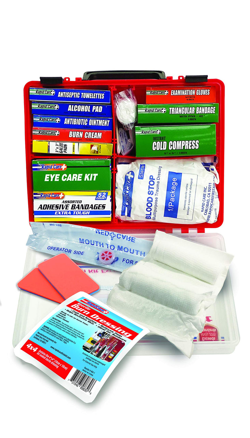 Rapid Care First Aid 839-1-12AN Premium Commercial Grade 25 Person First Aid Kit, Exceeds OSHA/ANSI 2015 Standards, in Detachable Wall Mountable Poly Case Exceeds OSHA / ANSI Z308.1-2015 - BeesActive Australia