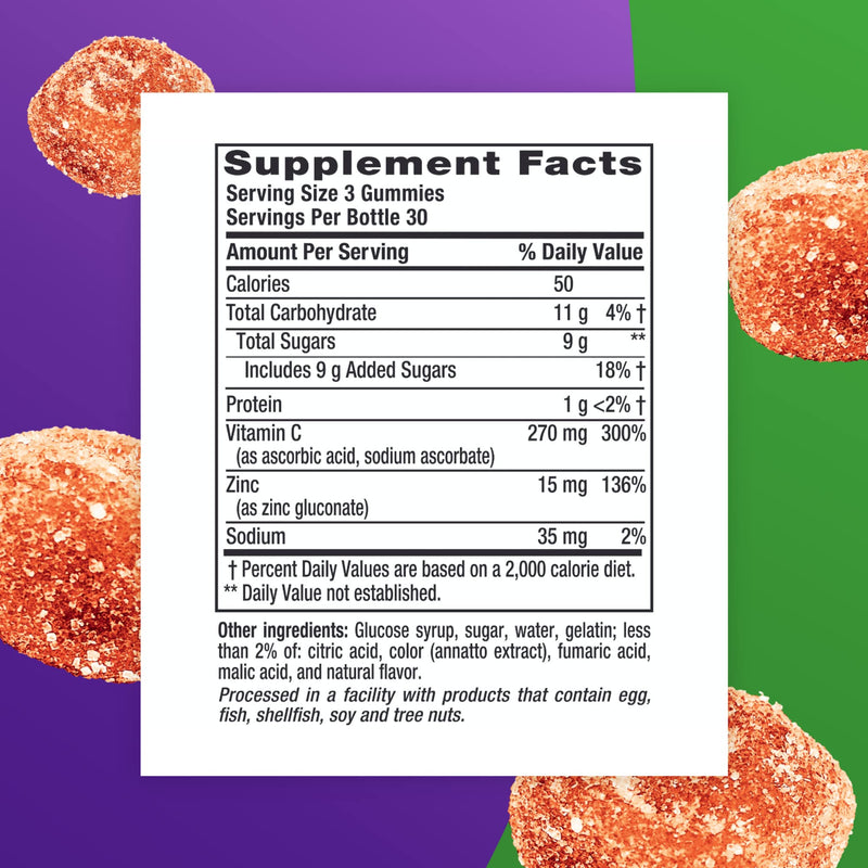 Vitafusion Power Zinc Gummy Vitamins, Strawberry Tangerine Flavored Immune Support (1), 90 Count 90 Count (Pack of 1) - BeesActive Australia
