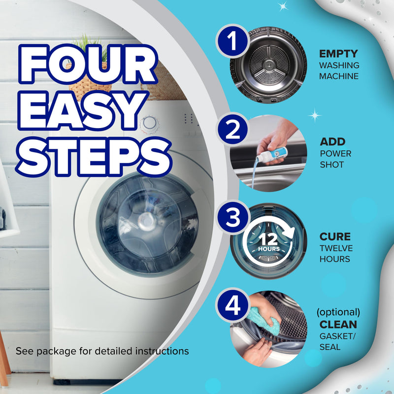 Lifeproof Home 4-in-1 Washing Machine Cleaner & Protectant - Deep Cleans, Deodorizes & Protects Up to 90 Days - For Moldy Front & Top Load Washers - Includes Gasket Protector - 1 Year Supply (4-pack) - BeesActive Australia