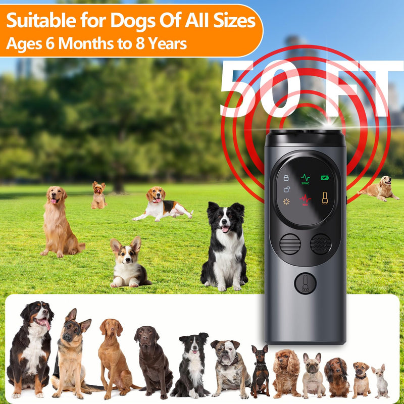 AICase Anti Barking Device,Dog Barking Control Devices,Rechargeable Ultrasonic Dog Bark Deterrent up to 16.4 Ft Effective Control Range Safe for Human & Dogs Portable Indoor & Outdoor