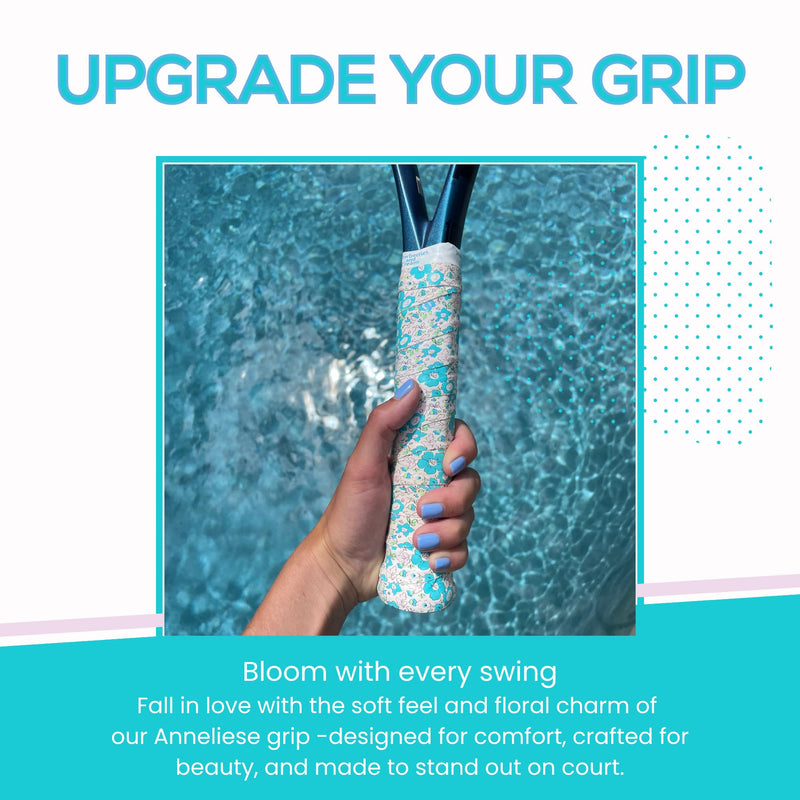 Tennis Tape & Dampener Set - 2 Tacky 45” Long x 0.98” Wide Racket Handle Overgrips & 1 Matching Ping Dampener Turquoise - BeesActive Australia