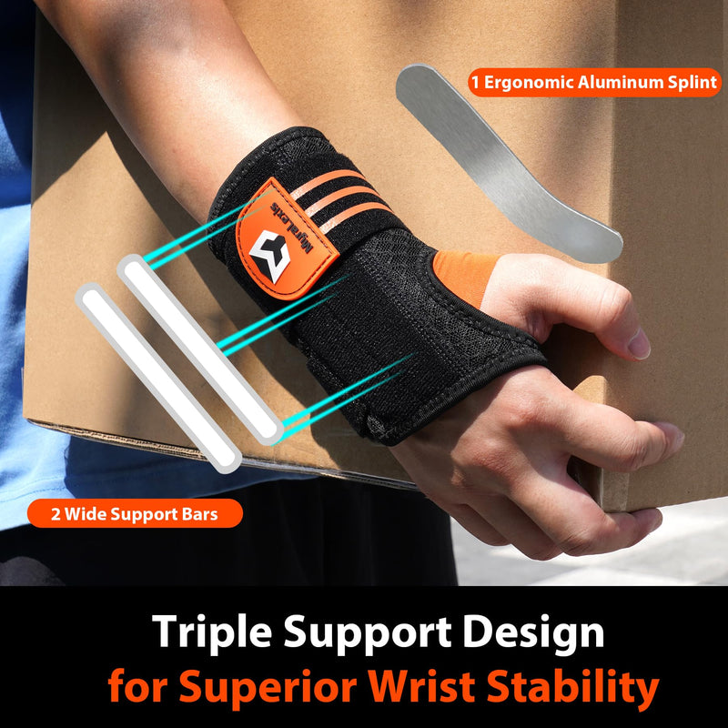 2 Pack Carpal Tunnel Wrist Brace, Adjustable Night Wrist Support with Wrist Splint, Breathable Hand Brace for Men Women, Pain Relief for Tendonitis, Arthritis, Typing, Right and Left Hand, Small Small（5-6"） - BeesActive Australia