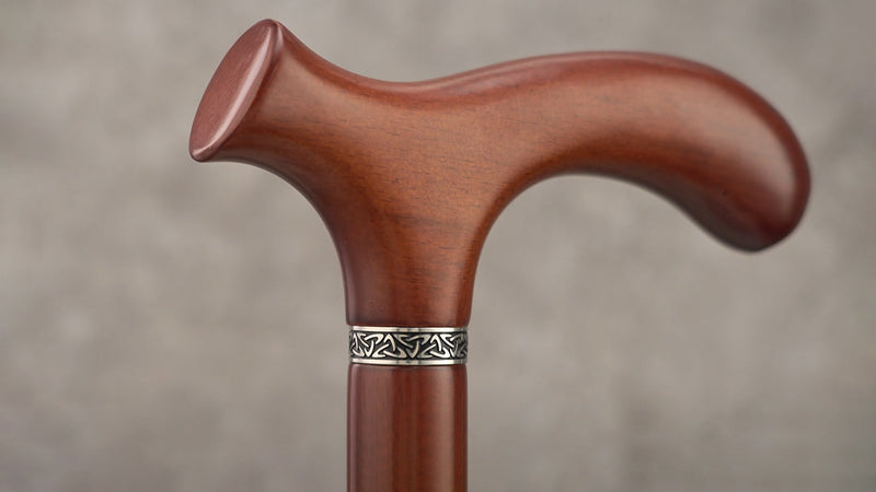 Wooden Walking Cane with 5 Height for Men and Women, Handmade Wood Cane with Comfort Grip Handle, Supportive Mobility Aid for Seniors, Fashionable & Classic Lightweight Stick Brown 35"(for 5'6" to 5'9")