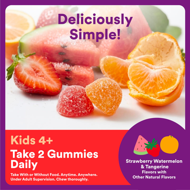 SmartyPants Kids Plus Multi & Immunity Multivitamin Gummies with Vitamins C, D, B6, B12, A, Zinc, Biotin, Iodine, Gluten Free, Clean Label, Two Fruit Flavors, 60 Gummies (30 Day Supply) 1 Count (Pack of 1) Multi + Immunity