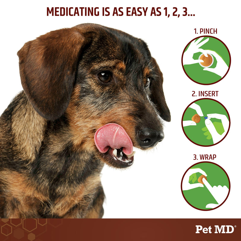 Pet MD Wrap-A-Pill with Dog Probiotics - Pill Wrap for Dogs Medicine - Easy-to-Use Paste to Hide Capsules, Create Pockets and Treats for Dogs - Peanut Butter (4.2oz)