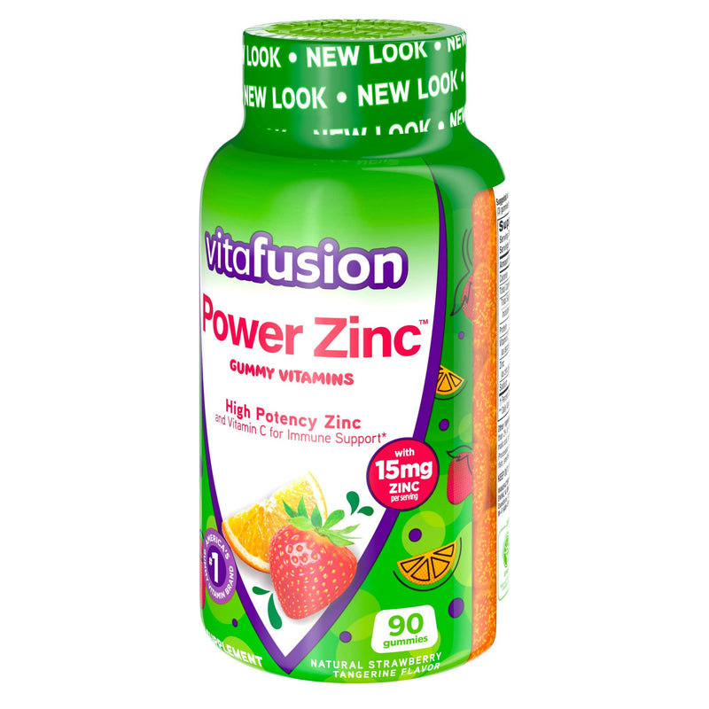 Vitafusion Power Zinc Gummy Vitamins, Strawberry Tangerine Flavored Immune Support (1), 90 Count 90 Count (Pack of 1) - BeesActive Australia