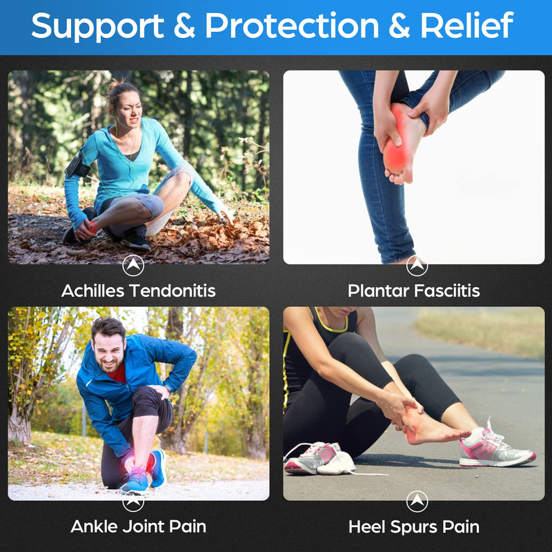NEENCA Ankle Brace for Pain Relief, 2 Pack Compression Ankle Sleeves Set. Ankle Support Stabilizer for Achilles Tendonitis, Plantar Fasciitis, Joint Pain, Swelling, Arthritis, Sport Medium Black