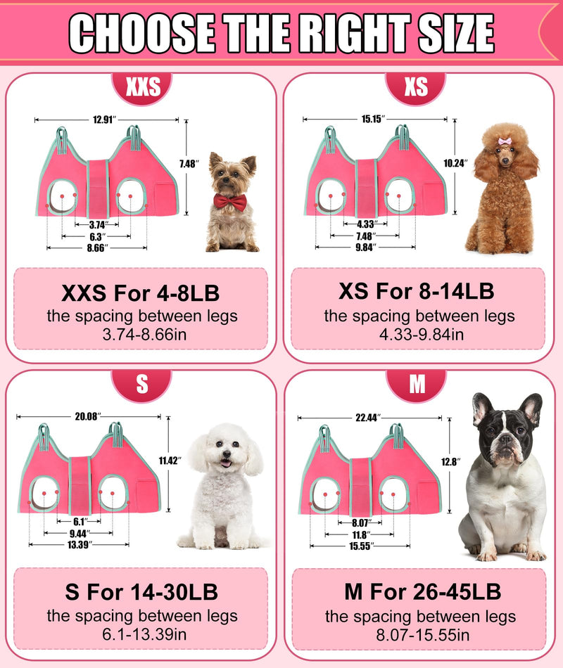 Kkiimatt Dog Grooming Hammock,XS Pink Hanging Harness Holder for Nail Clipping/Trimming,Grooming Sling Hanger with Thick Fabric Neck Support,Strap Restraint for Claw Care X-Small 8-14 LB/Pink