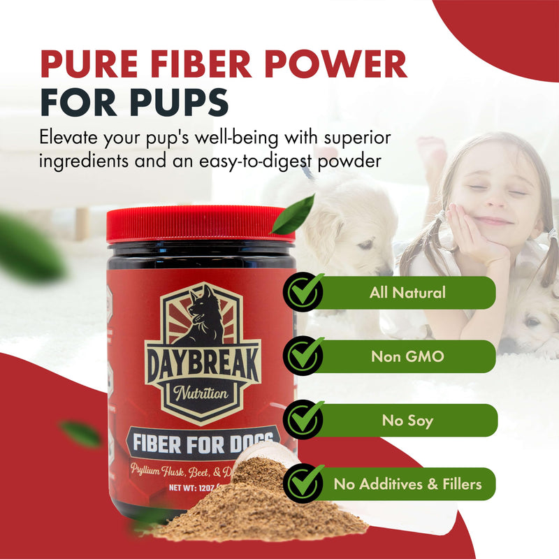 Fiber for Dogs Psyllium Husk, Beet Root, Dandelion Root, and Prebiotics to Aid in Relief from Diarrhea, Constipation, Anal Gland Issues, and Scoots 12 Oz - BeesActive Australia