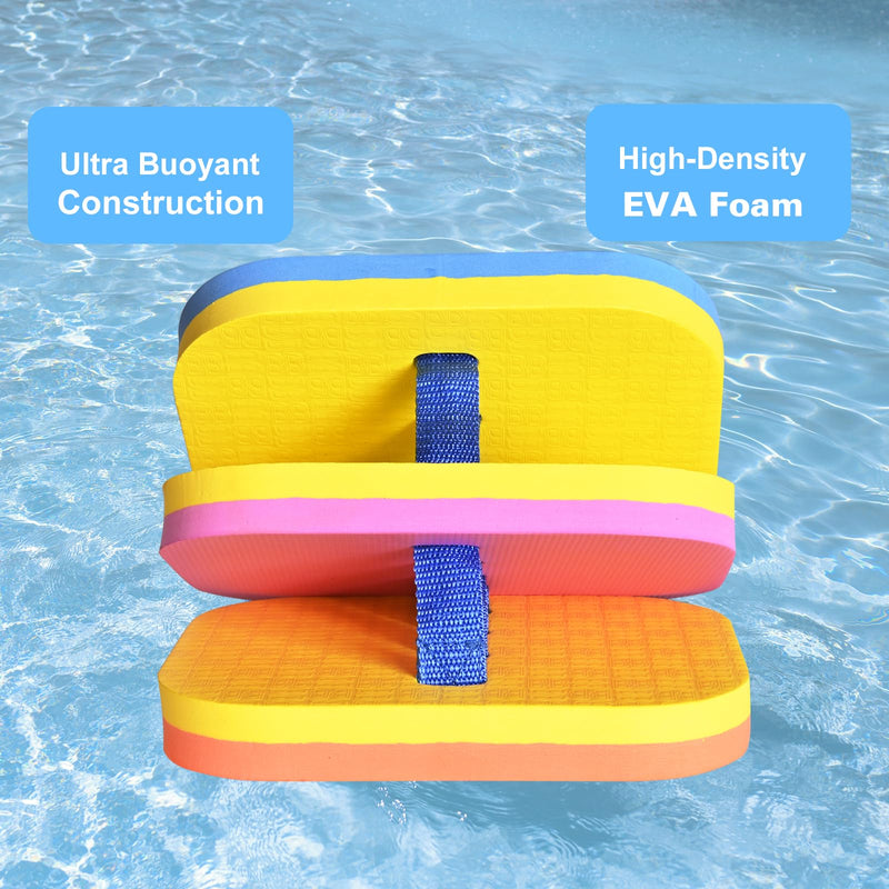 Back Float Safety Swimming Bubble with 3 Layers Swim Belts Floaties Device for Kids Swimming Floats Secure Clip Buckle Swim Floaties for Swimming Beginners Sport Pool Lesson Blue Green Pink
