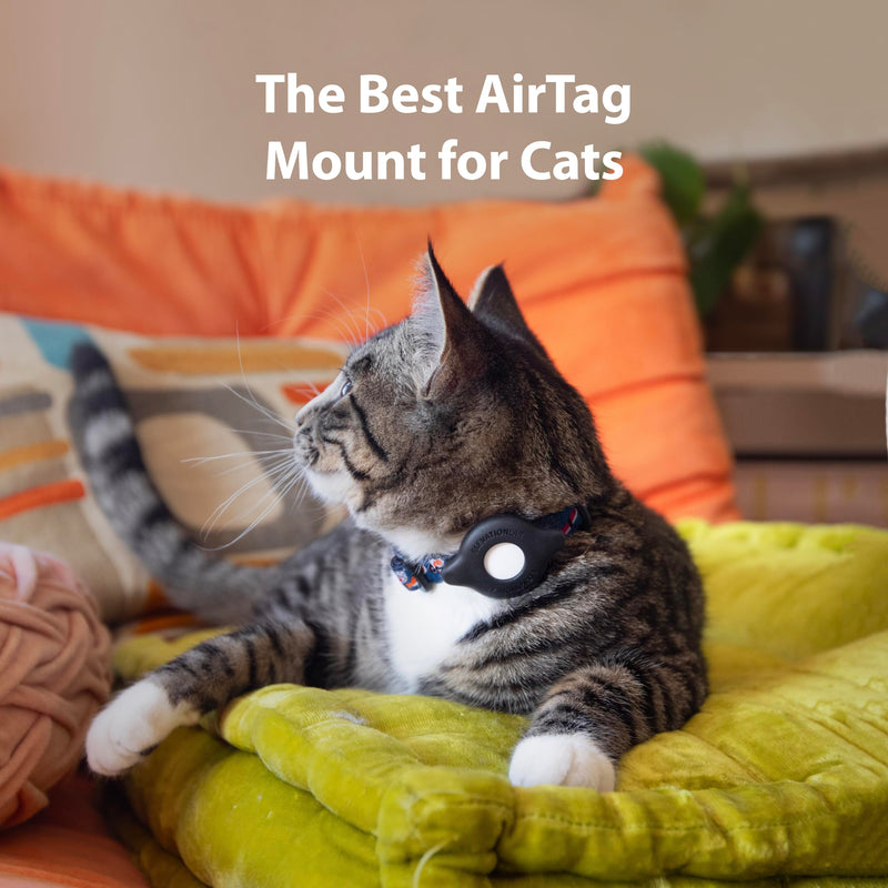 TagVault™ AirTag Cat Collar Mount (2 Pack) - The Secure AirTag Collar Holder | Doesn't Dangle, Great for Small Dogs Too, | Elevation Lab 2 Pack - BeesActive Australia