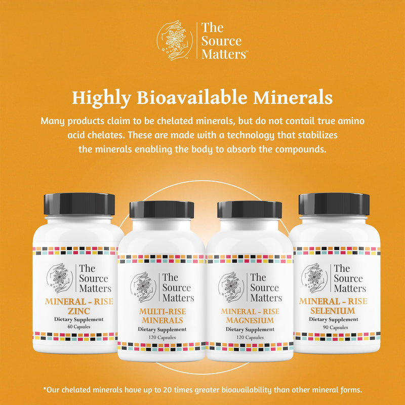 Mineral - Rise Magnesium High Bioavailability Magnesium for Cardiovascular Support, Energy, Muscle Relaxation & Stress Relief (120 Capsules) Multi-Rise Magnesium