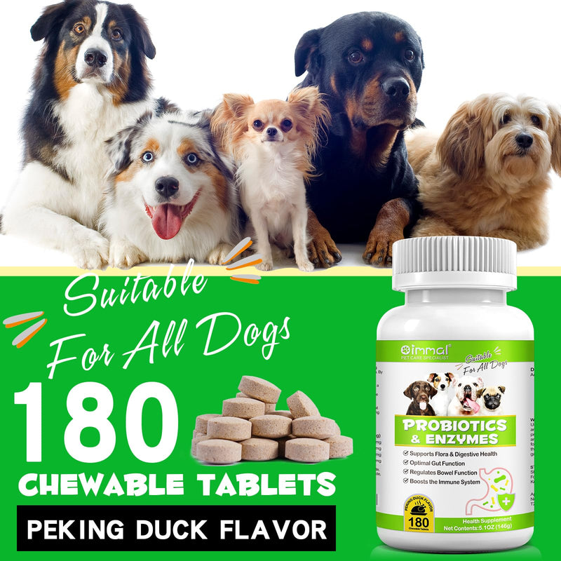 Probiotics for Dogs - Digestive Health and Immune Support, Dog Probiotics for Gut Health, 180 Tablets