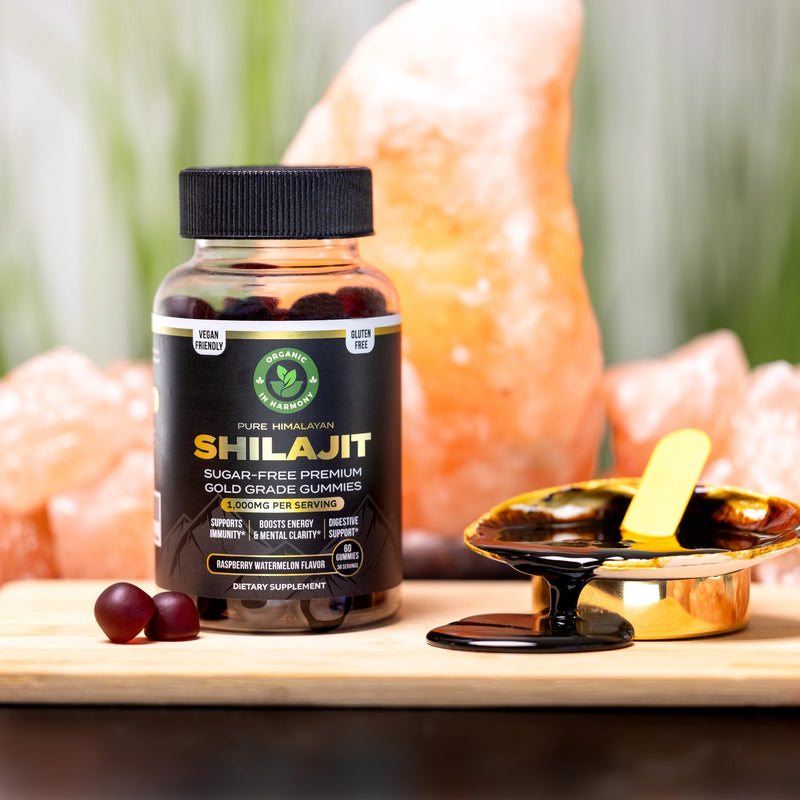 Pure Himalayan Organic Shilajit Gummies for Men & Women, Sugar-Free Shilajit Supplement, 85+ Trace Minerals & Fulvic Acid - Improve Congitive & Mood, Immunity and Energy, 60 Gummies - BeesActive Australia