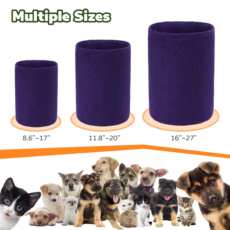 Dog & Cat Calming Band Cat Anxiety Relief Cover,Double Layer Thickened Pet Ears Elastic Neck Band Noise Cancelling Ear Muffs for Anxiety Relief/Noise Protection,Grooming,Thunder,Fireworks Large Purple