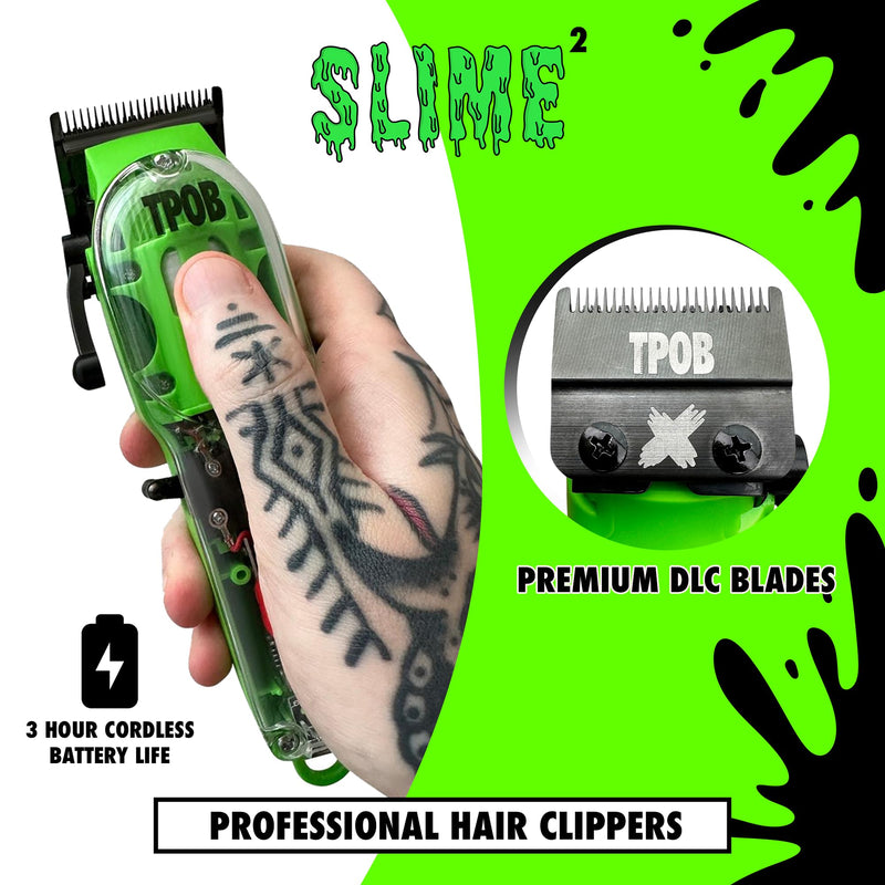 TPOB Slime 2 Barber Hair Clippers for Men 6800 Rpm with Matte Green Case and X Fade Blade - BeesActive Australia