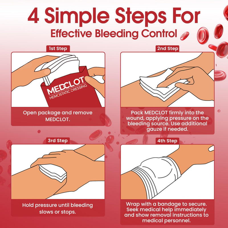 Hemostatic Gauze Bleed Stop Kaolin Blood Clotting Bandage 3in x12ft 3 in x 12 ft