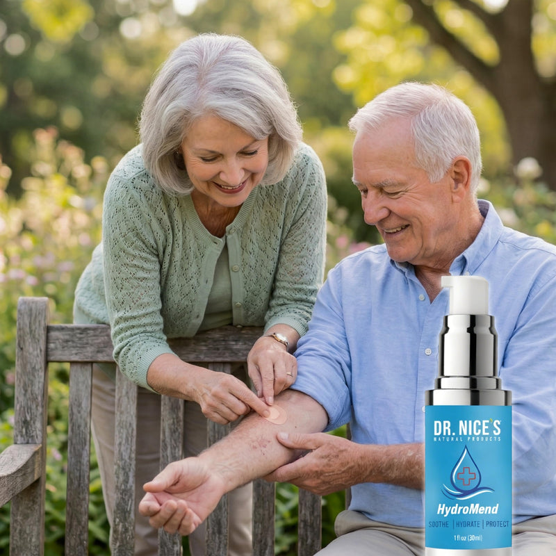 DR. NICE'S HydroMend for Seniors | for Chronic Wounds, Thin, Fragile or Dry Skin, Minor Cuts, Bumps and Bruises, Scrapes, Wounds, Chafe, Burns | Topical First-aid Hydrogel (30 ML) - BeesActive Australia