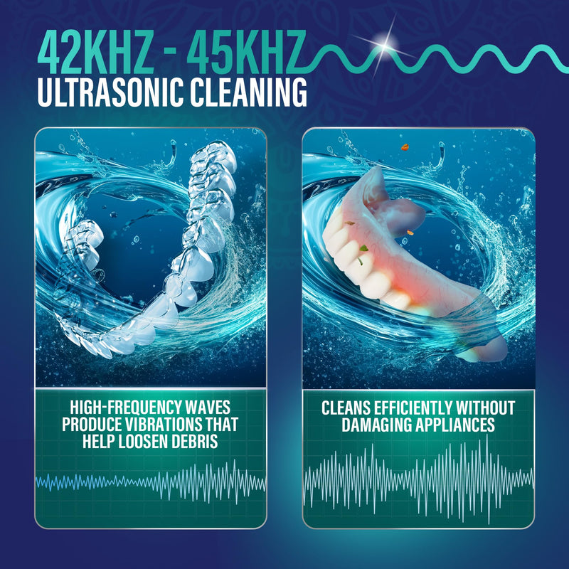 GuruNanda Retainer & Aligner Cleaning Pod for Retainers, Dentures, Mouthguards, Aligners, & Jewelry, 3 Modes, 45kHz Ultrasonic Retainer Cleaner, 190 ml capacity Retainer Pod - BeesActive Australia