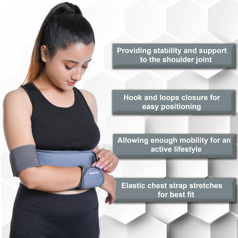 WC shoulder support brace arm slings shoulder immobilizer, youth shoulder brace- Shoulder stabilizer Compression Brace rotator cuff surgery sling, left-right arm sling-Size4 (41-45) inches Size 4 (Pack of 1)