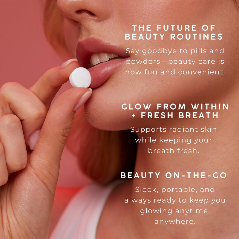 NOOZ Beauty Mints - Sugar-Free Biotin Mint for Glowing Skin, Healthy Hair & Strong Nails - Juicy Pear Flavor | Travel-Friendly Supplement with Antioxidants, Vitamin C, B6 & B12 | Non-GMO, 25 Mints Single Tin - BeesActive Australia