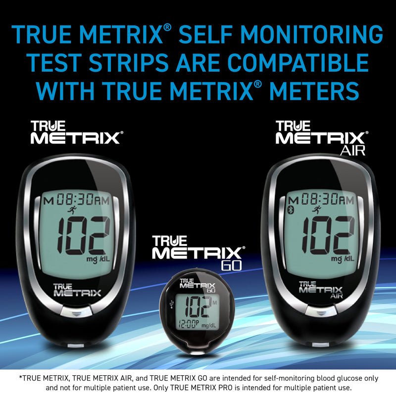TRUE METRIX Glucose Test Strips 100 Count, TRUEplus 30G Lancets 100 Count 100 Test Strips + 100 Lancets