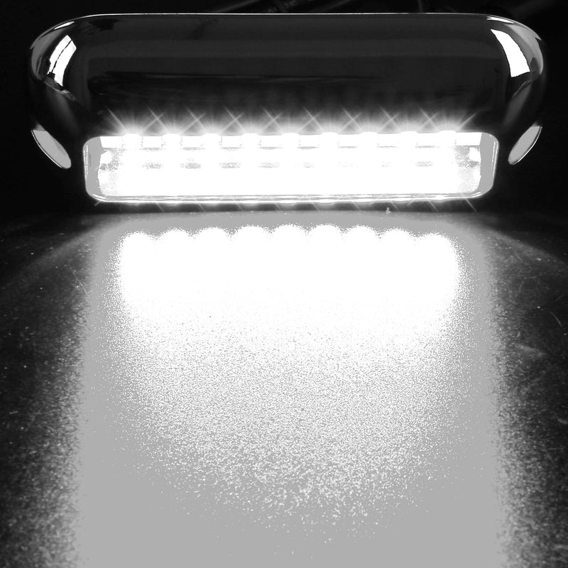 HUSUKU SOOP3 Mini 50W 27LED Waterproof Stainless Steel Transom Led Light, High-Intensity Marine Led Underwater Lights (2 pcs) 3.7" 27LED White (2PCS) - BeesActive Australia