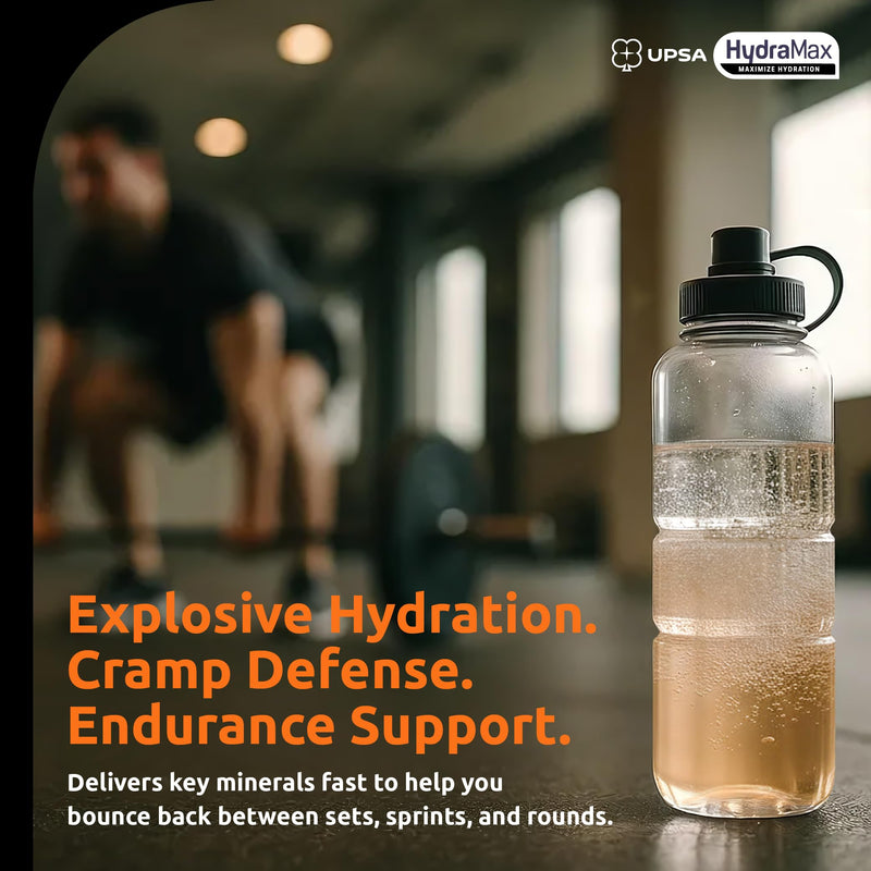 Upsa Hydramax Sport Electrolytes Hydration Tablets – Natural Orange Effervescent with 4 Essential Electrolytes Magnesium, Ginseng Extract, BCAAs & Vitamin C, 48 Count (48 Servings) 16 Count (Pack of 3)