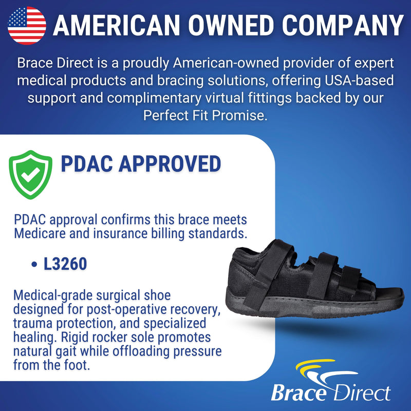 Brace Direct Post Op Shoe & Medical Foot Brace – Stress Fracture, Broken Toe & Bunion Support L3260 – Orthopedic Walking Immobilizer for Left or Right Foot (LG - WOMENS US SHOE: 8.5-10.5) Large (Pack of 1) - BeesActive Australia