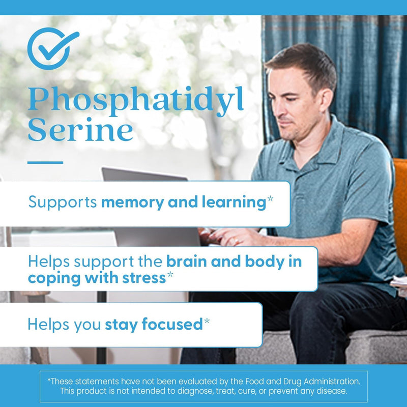 Doctor's Best Phosphatidylserine Supplement 100 mg - Phosphatidyl Serine Capsules for Men & Women, Memory & Cognitive Support for Adults, Supports Brain Health, Gluten Free, Vegan - 120 Veg Caps 120 Count (Pack of 1)