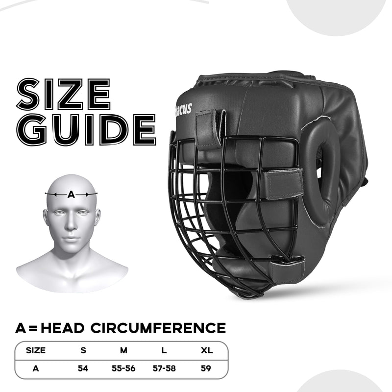 Boxing Headgear MMA Muay Thai, Removable Face Grill, Head Gear for Sparring Grappling Martial Arts Kickboxing Karate Taekwondo BJJ Training Head Guard X-Large Black - BeesActive Australia