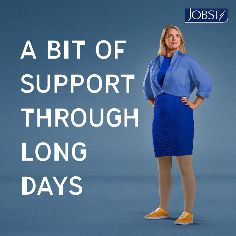 JOBST Relief 20-30 mmHg Thigh High Compression Stockings with Silicone Band, Open Toe, Beige, Medium Medium (1 Pair) - BeesActive Australia