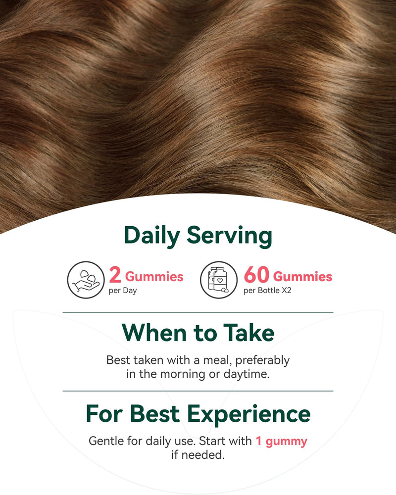 Inner Brightness Biotin 10,000mcg Gummies for Women - Hair Skin Nails | Hair, Skin & Nails Support with Vit C, D3, B12 & Folate - Sugar Free Mixed Berry Flavor, 120 Count (2 Pack Value) 60 Count (Pack of 2)