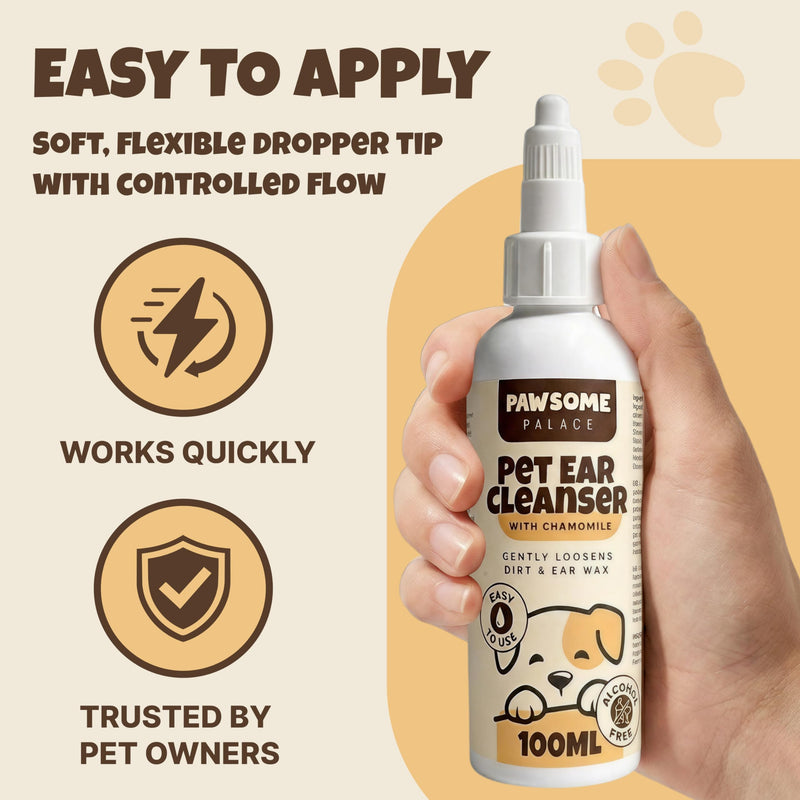 Dog Ear Cleanser for Dogs | Gentle Dog Ear Drops for cleaning |Soothing Itchy Ear Relief for Dogs| Helps Clean Wax Buildup and Odour