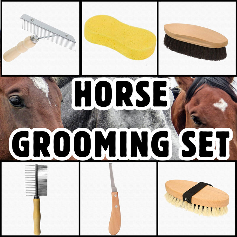 Horse Fly Boots Set of 4 | Fly Boots for Horses Set of 4, 18"x14" with Horse Grooming Set Included | Equine Fly Boots | Fly Leg Wraps for Horses | Warrior Fly Boots Horse Grey - BeesActive Australia