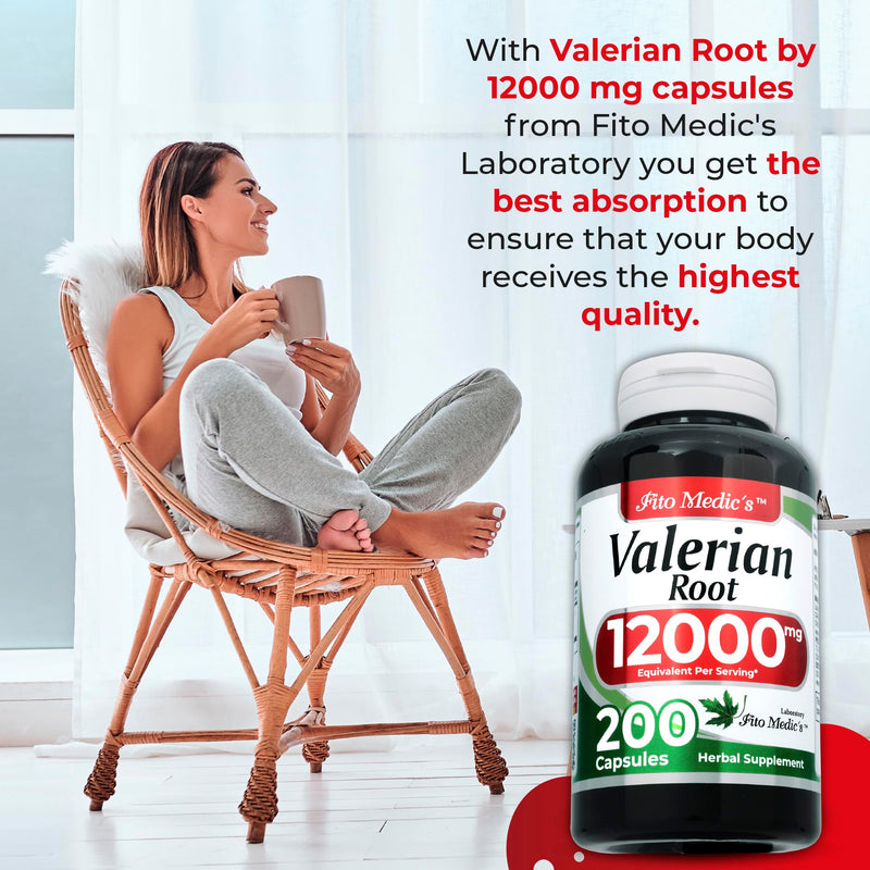 FITO MEDIC'S Lab | valerian root |200 capsules |12000 mg| valerian root capsules | valerian | valerian root herb | valerian root extract | concentrate extract |Ultra high Absorption. - BeesActive Australia