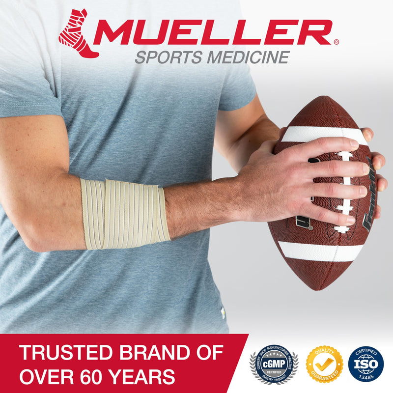 MUELLER Sports Medicine All-Purpose Support Wrap for Men and Women, Adjustable Compression for Joint and Muscle Support, Beige Regular (Pack of 1)