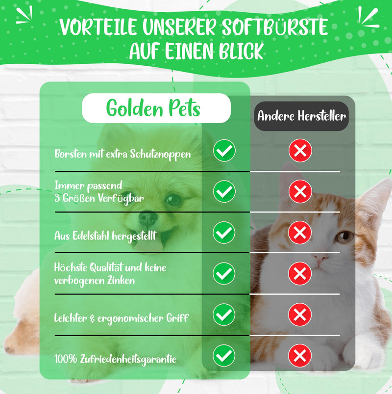 Test grade: Very good - Soft brush improved version I Gentle grooming for dogs, puppies, cats, rabbits, hamsters I + Free e-book care manual size S - BeesActive Australia