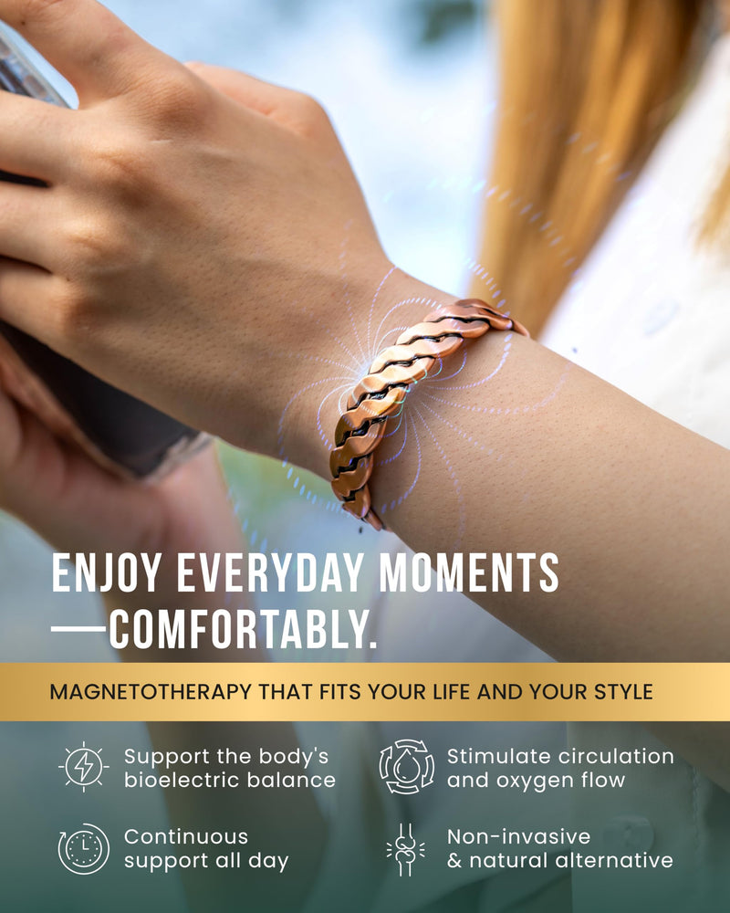 MagnetRX Copper Magnetic Bracelets ‚Äì Effective Pure Copper Bracelet for Men and Women ‚Äì Adjustable Cuff Bangles (Twisted Copper) Twisted Copper - BeesActive Australia