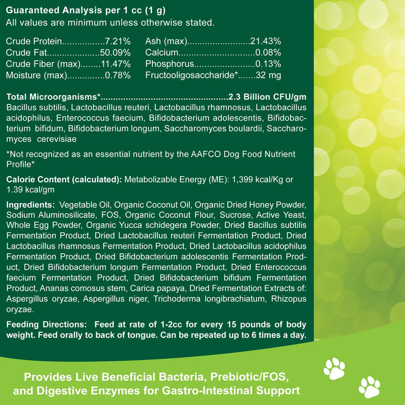 Dogzymes Canine Probiotic Paste Beneficial Bacteria-Enzyme 2.3 Billion CFU/gm Saccharomyces boulardii Organic Dried Honey Powder (15 Gram) 15 Gram