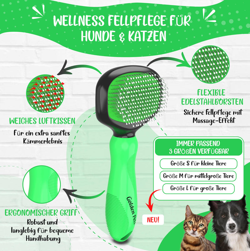 Test grade: Very good - Soft brush improved version I Gentle grooming for dogs, puppies, cats, rabbits, hamsters I + Free e-book care manual size S - BeesActive Australia