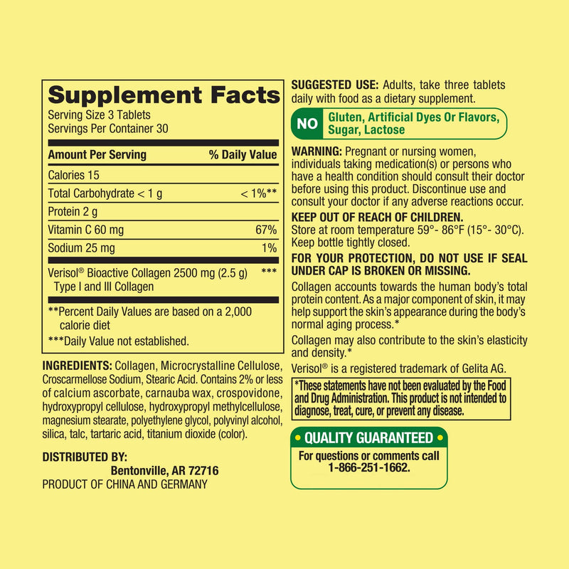 Spring Valley Collagen + C Tablets for Hair/Skin/Nail Health, 2,500 mg, 90 Count, Highly Absorbable, Collagen Plus Vitamin C Bundle with Luall's 45 Diabetes Decoded