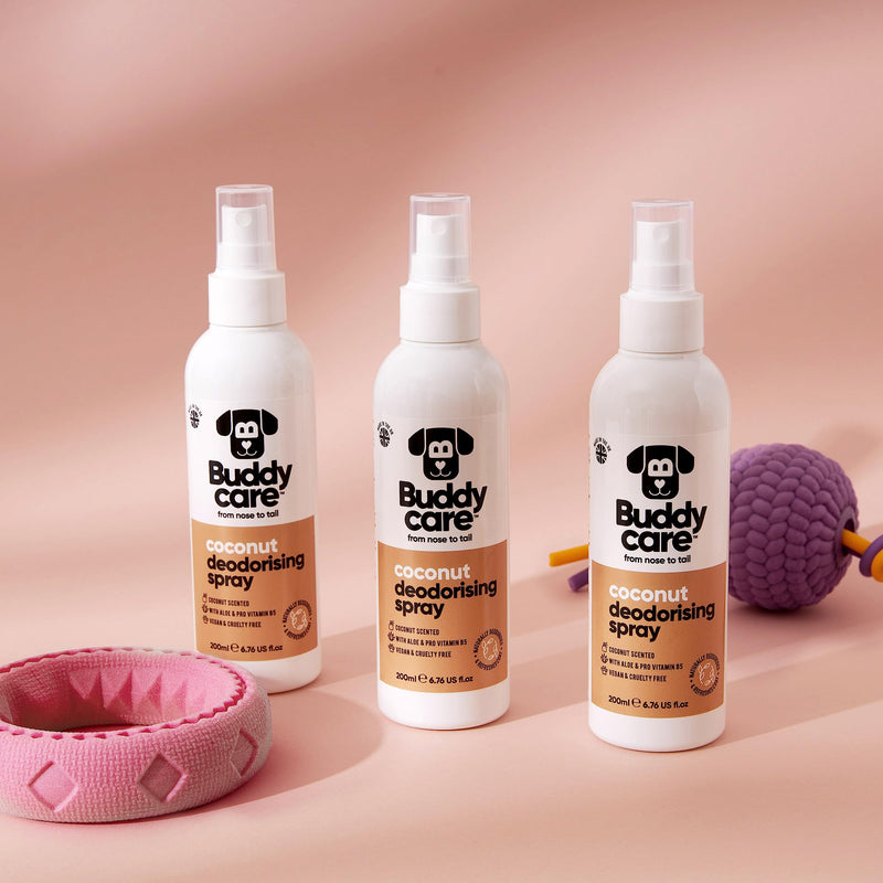 Buddycare Deodorizing Spray for Dogs - Coconut - Sweet and Nourishing Deodorizing Spray for Dogs - With Aloe Vera and Pro Vitamin B5 (200 ml, 1 Piece) 200 ml (Pack of 1) - BeesActive Australia