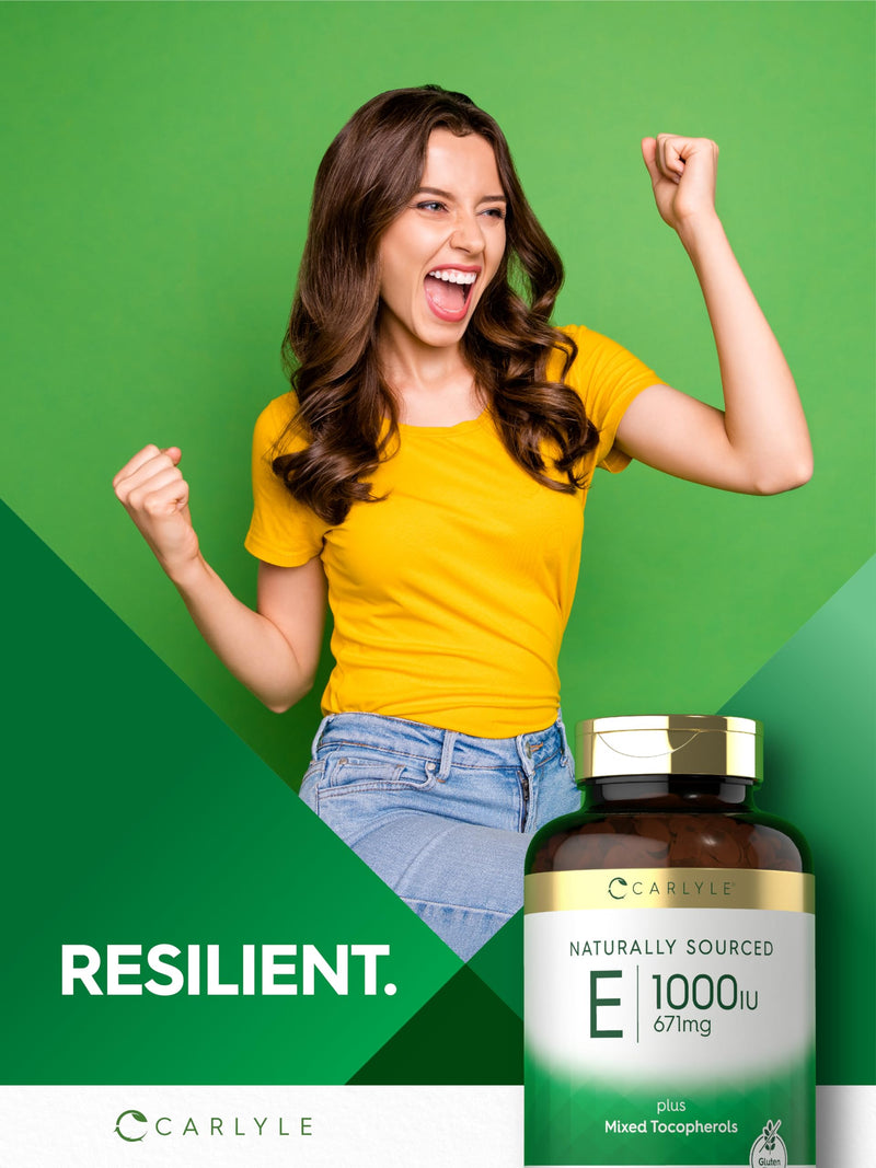 Carlyle Vitamin E Plus Mixed Tocopherols | 1000 IU (671mg) | 120 Softgels | Non-GMO and Gluten Free Formula | Naturally Sourced Vitamin E Supplement 120 Count (Pack of 1) - BeesActive Australia