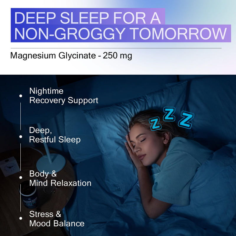 Magnesium Glycinate Complex 1425mg with Vitamin D3 5000 IU & K2 MK-7 200mcg - Magnesium for Sleep, Relax & Bone Health - Chelated Magnesium Supplement with Ashwagandha L Theanine Softgels