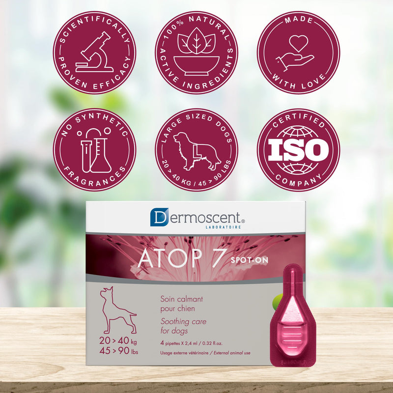 Dermoscent ATOP 7 Spot-On for Large Dogs 45 to 90 lbs (20-40 kg) Large Dogs 45-90 lbs